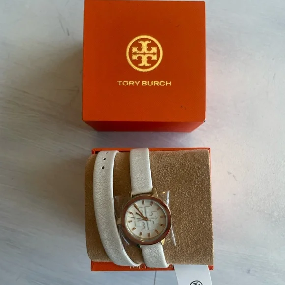 ❌SOLD❌Tory Burch Gigi Gold Stainless Leather Wrap Watch 28mm TBW2002 - Picture 6 of 8